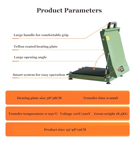 Heat Press Machine, 15x15" Digital High Pressure Heat Transfer miniatura 4