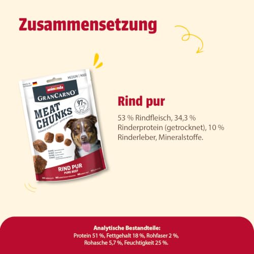 animonda GranCarno Meat Chunks Hunde Leckerli Rind pur (80g)