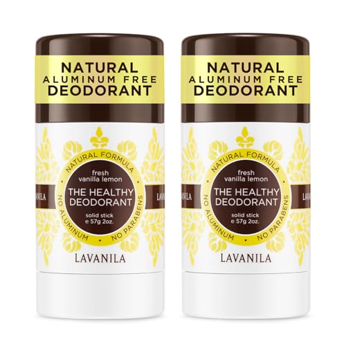 Lavanila Vanilla Lemon Deodorant for Women 2-Pack (2 Oz Each) - Natural Aluminum Free Solid Stick Deodorant, Made In USA, Vegan