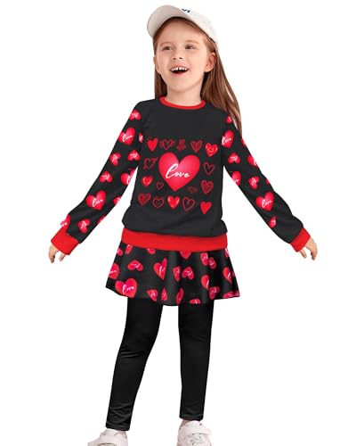 Image of Toddler Kid Girl Clothing Set Outfit Long Sleeve Top, Unicorn Print Pantskirts Fall Winter Outfit Set