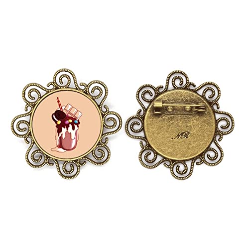 Broche de flor con galleta de chocolate para niñas
