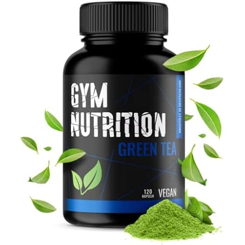 GREEN-TEA Grüntee-Extrakt 120 Kapseln Vegan 1200mg - Hochdosiert - Grüner Tee, 2 Monats-Vorrat - mit Koffein, Polyphenolen, EGCG und Catechin Cover