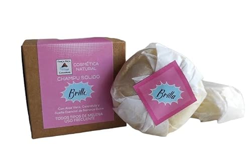Champú Solido con Aloe Vera 100% Canarias - Perfumado con aceite esencial de Naranja dulce - uso frecuente -Vegano - en 2 pastillas de 45 gr