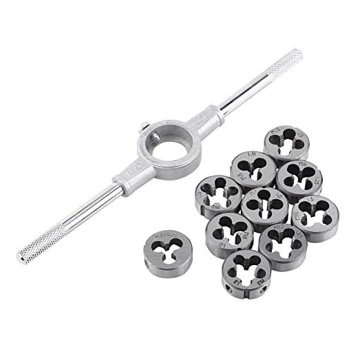 Schraubenschlüsselsatz 11-teilig Lagerstahl Metrischer Gesenkschlüssel-Satz Externer Grobgewindeschneid-Gewindeschneidsatz M25-Schraubenschlüssel M6 M7 M8 M10 M12-Schraubenschlüssel