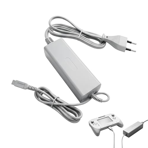 Chargeur Compatible avec Wii U Gamepad, Adaptateur Secteur de Remplacement pour Manette Compatible avec Nintendo Wii U, Câble d'alimentation Mural Portable...