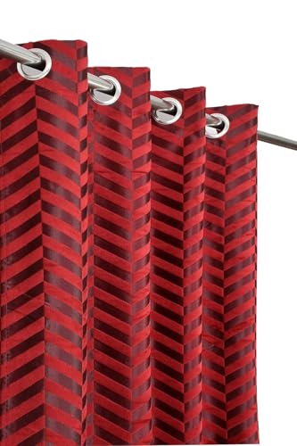 Image of IVAZA Premium Velvet Chevron Pattern 80% Blackout Curtains -Thermal Insulated Heavy Blackout Opaques,Modern Parde for Living Room Bedroom|Home Office Door- 8 Feet (Pack of 2) Chevron Blue