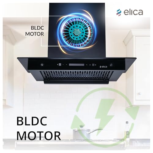 Image of Elica 60cm 1500 m3 /hr BLDC Filterless Autoclean Kitchen Chimney | 15 Years Motor and 5 Years Comprehensive Warranty | FLAT FL 600 BLDC HAC LTW MS NERO | Black | 9 Speed Touch Control + Motion Sensor