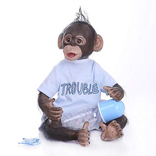 SN86qiu Wiedergeborener AFFE von Boneca 16 Zoll weiche Silikon Vinyl Puppe 40cm Soft Silicone Reborn Monkey Doll Neugeborene lebensechte wiedergeborene Puppen Cover
