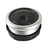 TOPURUN 1 x Auto-Innenraumheizung, Klimaanlage, Lüftungsgitter, für große Bus/Wohnmobile, Klimaanlage, Durchmesser 71 mm, Schwarz + Silber (Φ71 mm)