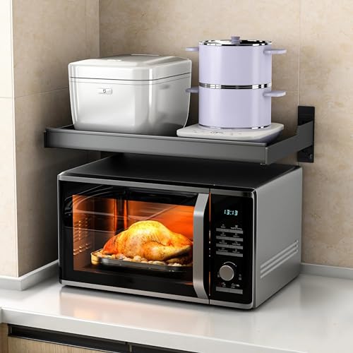 Étagère murale inox 60 cm pour micro-ondes, support cuisine durable - 2
