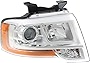 Evan-Fischer Headlight Assembly Compatible with 2015-2017 Ford Expedition Projector Type Chrome Passenger Side
