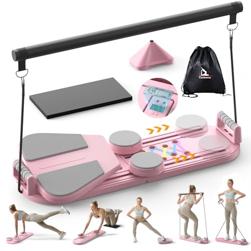 Pilates Board,Multifunctional Rebound Abdominal Board,Foldable Pilates Reformer Set, Ab Core Trainer Machine,Ab Exercise Board,Abs Workout Equipment for Women Home Gym Equipment