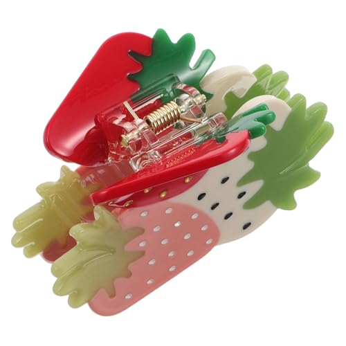Healvian Pinzas Para El Pelo Con Forma De Fresa Para Mujer, Bonitas Pinzas Decorativas De Acetato, Accesorios Multifuncionales Para El Cabello Para Niñas, Pinza Para El Pelo Con Forma De