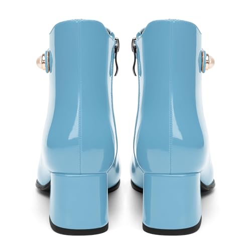 Women's Ankle Boots Chunky Low Heels Chelsea Ankle Booties Pointed Toe Fashion Side Zipper Short Boots for Women4