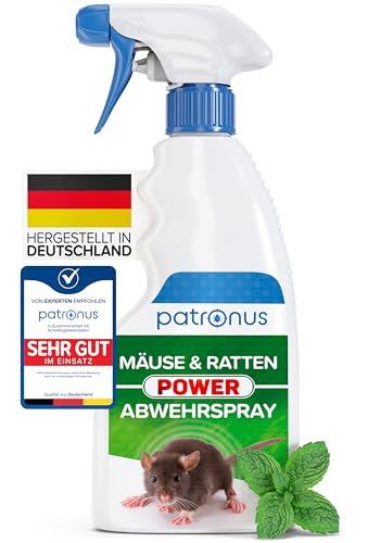 Hochwirksames Ratten & Mäuse Abwehr-Spray zum Mäuse vertreiben [250ml] mit Pfefferminzöl gegen Mäuse für Haus & Garten, effektiv Mäuse dauerhaft vertreiben mit Mäuse-Gift Alternative