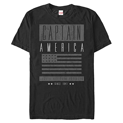 T-shirt Marvel Captain America gris et noir grande taille 4XL, idéal pour un look casual