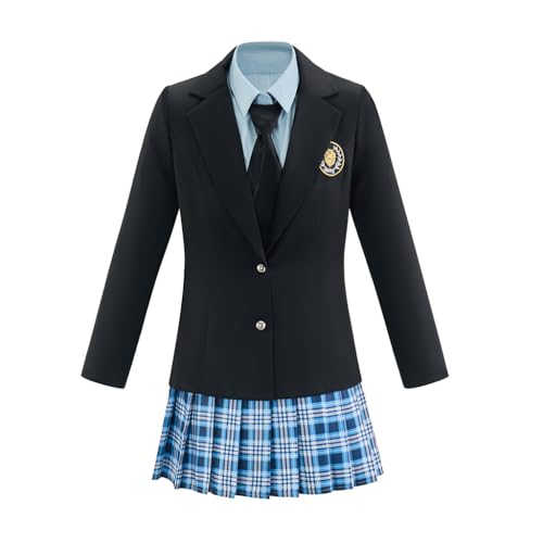 ZIUFVML Mia Costume School Uniform Dress Suit Adult Womens Blazer Pleated Skirt Full Set XS
