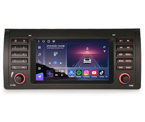 Erisin BMW X5 E53 Autoradio Navigation, 8+128GB Qualcomm 8-Kern, 7 Zoll Radio mit Android Auto & Apple CarPlay Bluetooth 5.0 Android 14 Touchscreen FM GPS Canbus