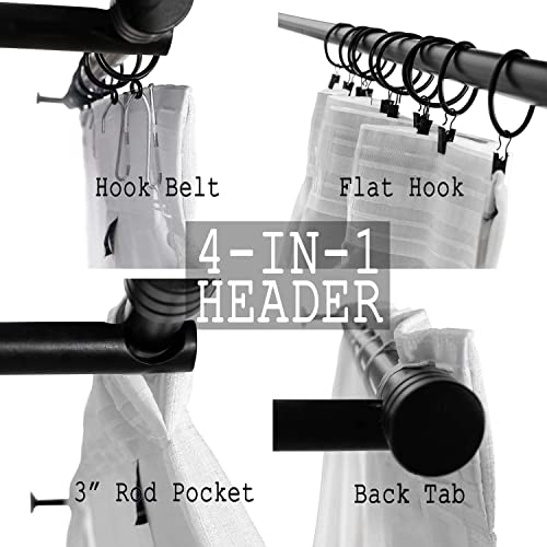 Twopages Linen Curtain, 102 Inches Long Solid Room Darkening Rod Pocket Single Curtain Panel, Beige White (1 Panel 50Wx102L) #TOP4