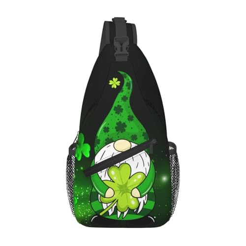 Sac à bandoulière vert pour le sport et la randonnée, sacoche de poitrine gnome Saint-Patrick