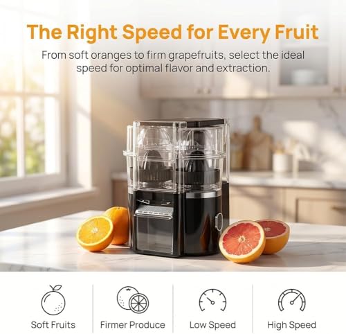 Exprimidor eléctrico de cítricos, prensador de limón de corte automático de doble cabeza, exprimidor de naranja inalámbrico de 2 velocidades con filtro de pulpa, extractor de frutas inalámbrico