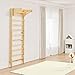 VEVOR Swedish Ladder Wall Gym, 2-in-1 10-Level Indoor Jungle Gym, 220LBS Loading Solid Wood Gymnastic Stall Bars for Kids & Adults, Indoor Playground Climbing Playset with Pull-Up Bar, Wall Ladder