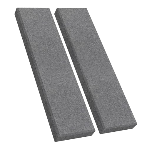 2 Pack 2" Thick Acoustic Panels, 47.24" X 11.81" Fiberglass Wall Panel, Acoustic Panels Sound Absorbing for Office, Studio, Home Theatre - Heather Grey
