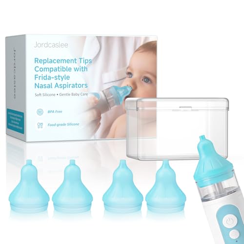 Nasal Aspirator Replacement Tips Compatible with Frida Baby Nose Sucker Soft Silicone Tips for Infant & Toddler BPA-Free Reusable Replacement Parts Accessories 4pcs