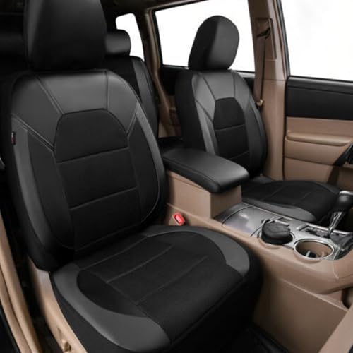 Fundas para asientos de coche universales, juego completo de 9 piezas en cuero fresco transpirable 2