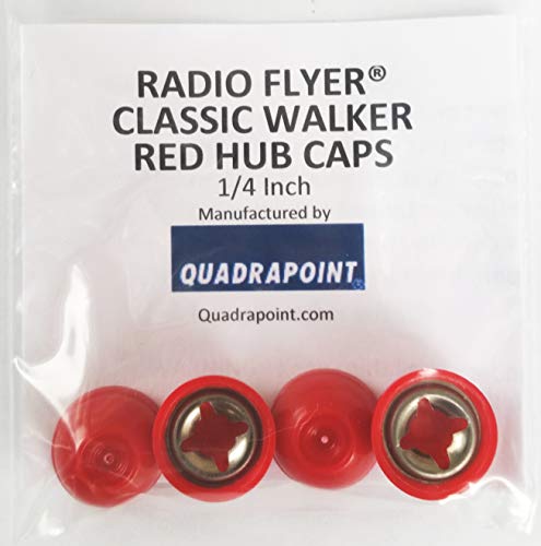 New Quadrapoint Hub Caps for Radio Flyer Classic Infant Walker Wagon - fits 1/4 Inch Axle Diameter, ...