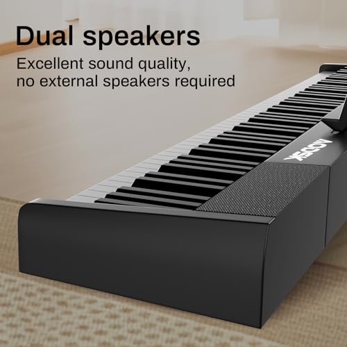 Aodsk 88 Key keyboard piano, Portable Digital Piano with Wooden stand Set for Beginners,128 Tone,128 Rhythm, 20 Demo Song, with Sustain Pedal, Carrying Case, Complimentary Online Piano Lessons - Thumbnail 7