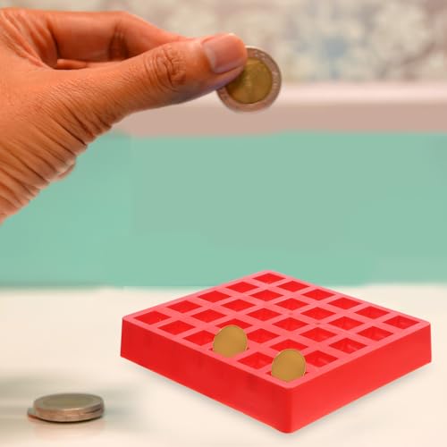 Caja organizadora para monedas de plástico rojo miniatura 3
