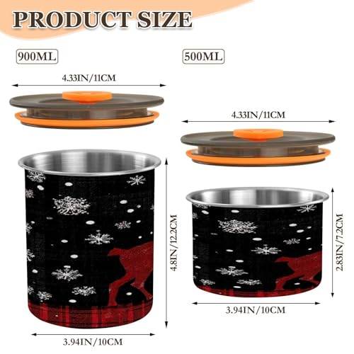 Envase para café con diseño de ciervo y copos de nieve 500ml miniatura 2
