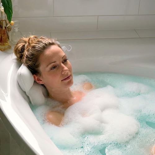 Coussin de bain en blanc oreiller de baignoire textile imperméable spa