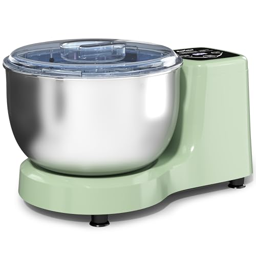 Image of Sunvivi Electric Dough Maker with Ferment Function, 5.3QT Dough Mixer with Adjust Time, Household Stand Mixer Kitchen Flour Kneading Machine, LED Touch Panel, 304 Stainless Steel Bowl, Green