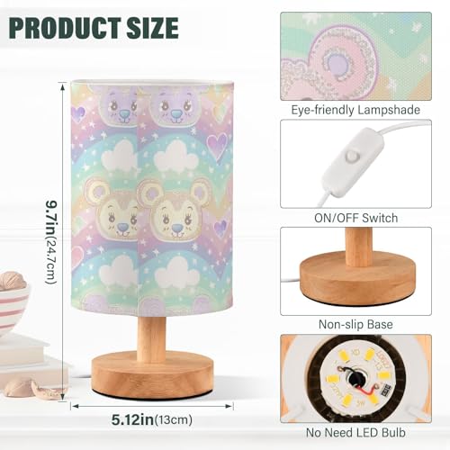 Lámpara de mesa con oso colorido y diseño retro miniatura 3
