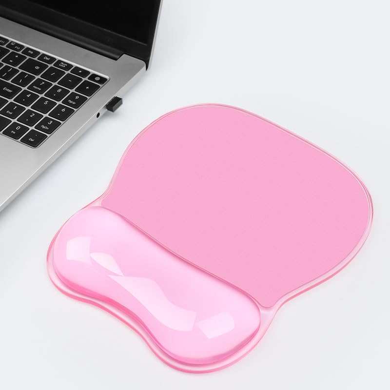 Reposamuñecas de gel para ratón, alfombrilla ergonómica con reposamuñecas acolchado transparente, alfombrilla de mouse de gel con soporte para muñeca, alfombrilla de escritorio pequeña