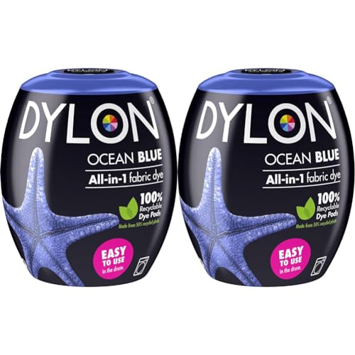 Image of DYLON Washing Machine Fabric Dye Pod for Clothes & Soft Furnishings, 350g – Ocean Blue (Pack of 2)