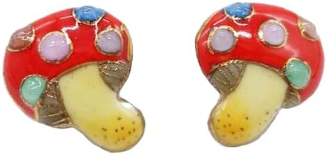 七宝焼き 【すべてのアクアリウムの種類】 ピアス 🎍 きのこ
