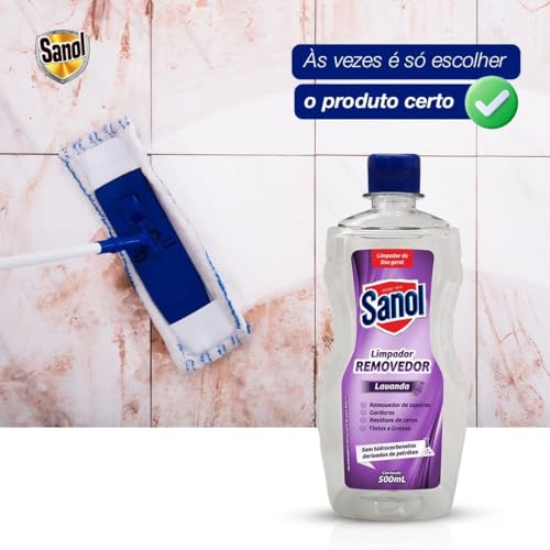 Sanol, Removedor Limpador (Sem hidrocarbonetos e petroquímicos), Aroma Lavanda, 500ml, Roxo