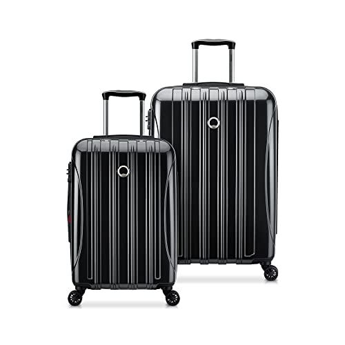 DELSEY PARIS Helium Aero Hardside Expandable Luggage with Spinner Wheels Luggage Set, Black, 2-Piece Set (21/29)