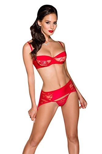 Ensemble sexy en rayen rouge pour pimenter vos nuits en amoureux