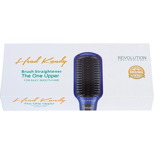 Head Kandy One Upper Hair Straightening Brush with Heat | Hot Brush with Ceramic Plating | Anti Scald Technology | Purple