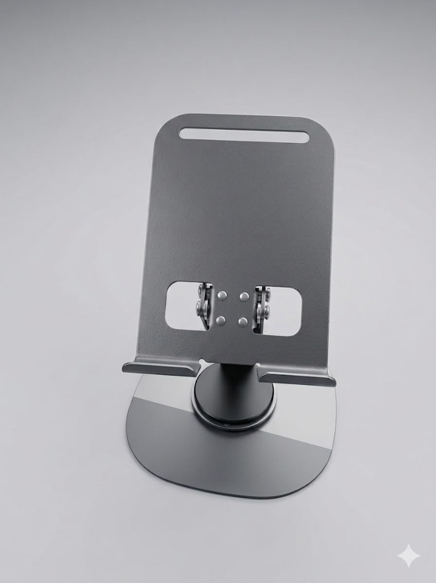 Metal Mobile Stand for Smartphones and Tablets, 360 Degree Rotation Adjustable Foldable Freestanding Mobile Holder, Black-picture-31