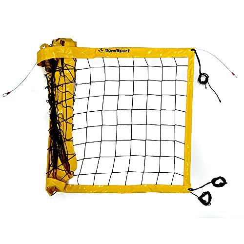 RomiSport professionelles Netz für Beachvolleyball Volleyball 8.5m professionelles Netz zum Strandvolleyball Gelb Wetterfest Indoor Outdoor Garten Strand Sport