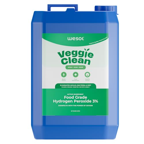 Image of Wesol Vegetable Wash Liquid Hydrogen Peroxide 3% w /w Food Grade 5L Multi-Use Disinfectant | Kills 99.9% Germs & Viruses | Best For Cleaning, General Disinfection, Food production units