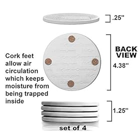 Mixed Shells Absorbent Drink Coaster set - Handmade by McCarter Coasters - 4.38 inch (4pc) 41j2NLmo1JL. SS280