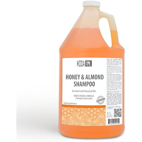 MODA - Moisturizing Shampoo for All Hair Types, Honey Almond, 128 Oz, Professional - Deeply Cleanses and Conditions, Strengthens, Restores and Shine your Hair Cover