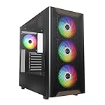 MONTECH XR Wood,Genuine Black Walnut Front, ATX Mid-Tower PC Gaming Case, Glass Side Panel, 4 x 120mm GF120 ARGB PWM Fans Pre-Installed, Black