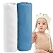 Set di 2 lenzuola in cotone jersey - per materasso Set of 2 (70 x 140 x 12 cm), per letto per bambini, certificato senza prodotti chimici (OEKO TEX), Bianco e Blu, lenzuola con elastic